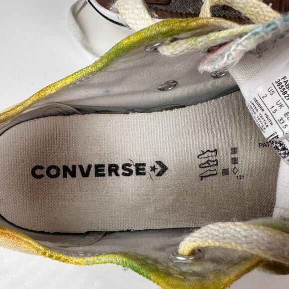 Converse All Star Chuck Taylor Youth Size 2 Multi Tie Dye Canvas Sneaker Shoes - Picture 7 of 8